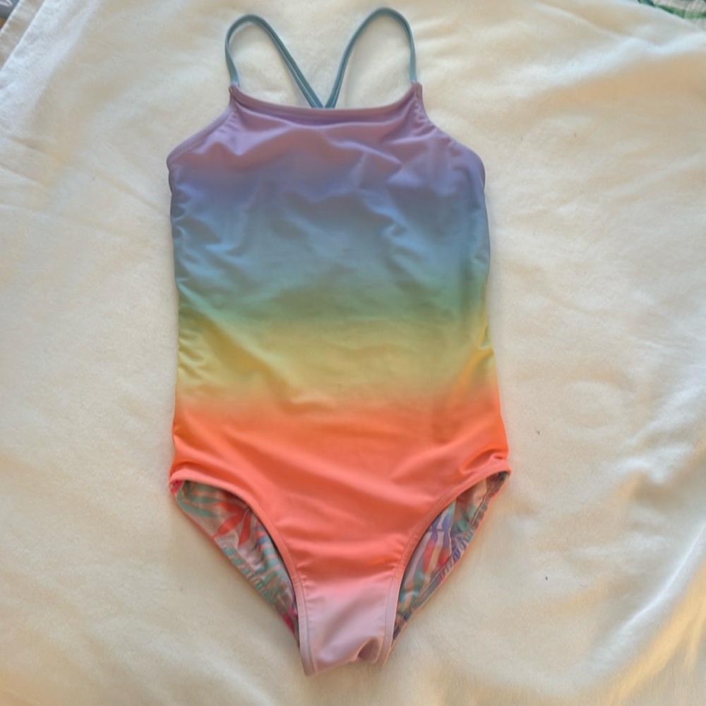 Justice Reversible One piece Girls Bathing Suit